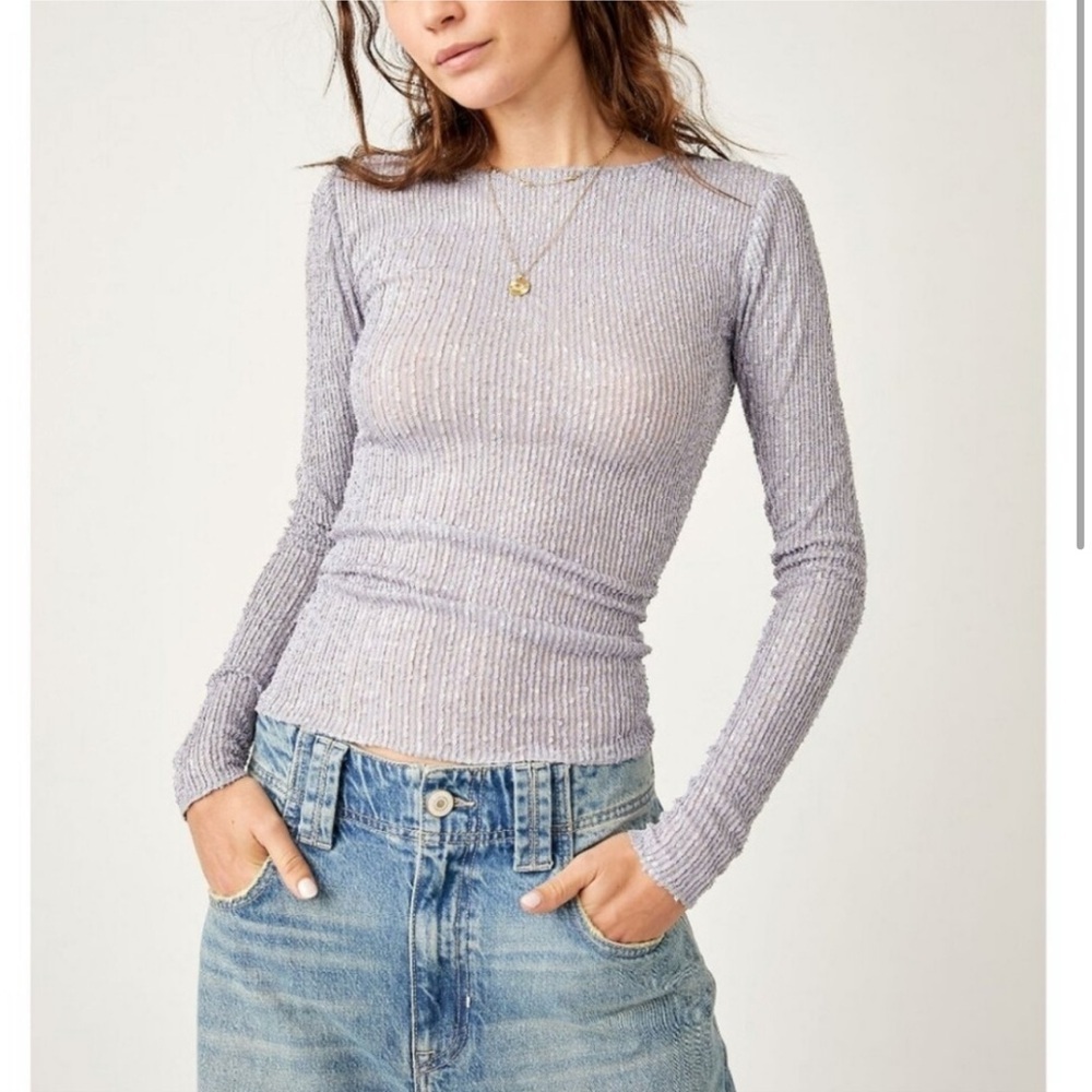 Free People Gold Rush Top Lavender